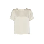 Max Mara Gilbert Satin Crew-Neck T-Shirt in Ivory | T-shirts | Luxury Shoes 
