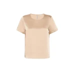 Max Mara Gilbert Satin Crew-Neck T-Shirt in Pink | T-shirts | Luxury Shoes 