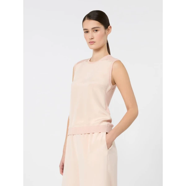 Max Mara Ginseng Cashmere and Silk Sleeveless Sweater in Pink | Sweaters | Luxury Shoes 