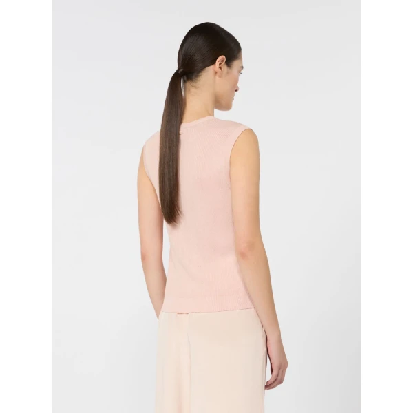 Max Mara Ginseng Cashmere and Silk Sleeveless Sweater in Pink | Sweaters | Luxury Shoes 
