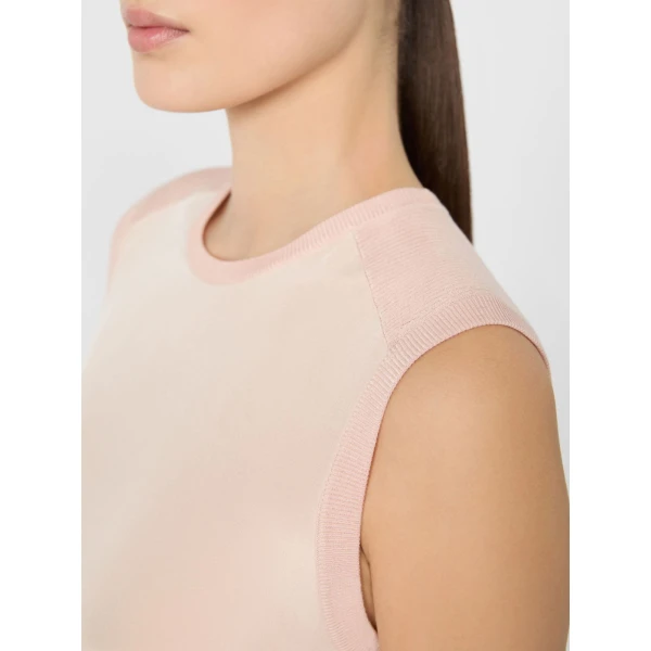 Max Mara Ginseng Cashmere and Silk Sleeveless Sweater in Pink | Sweaters | Luxury Shoes 