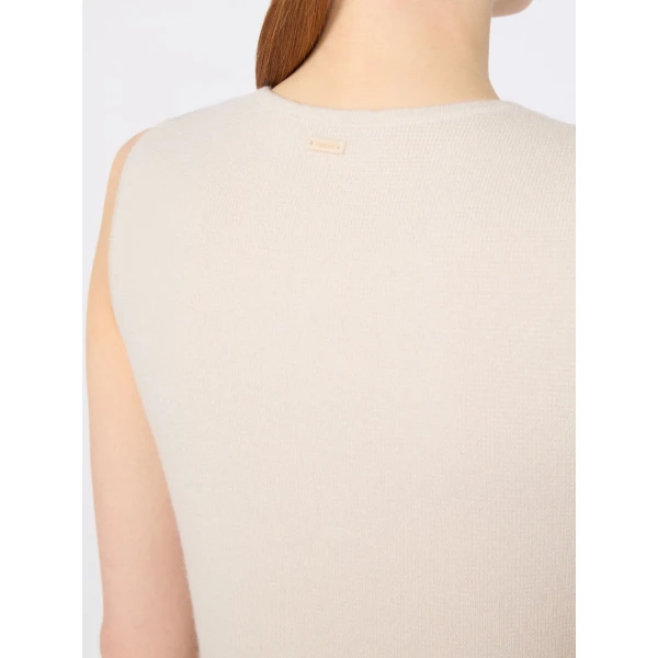 Max Mara Giochi Sleeveless Wool and Cashmere Sweater in Beige | Sweaters | Luxury Shoes 