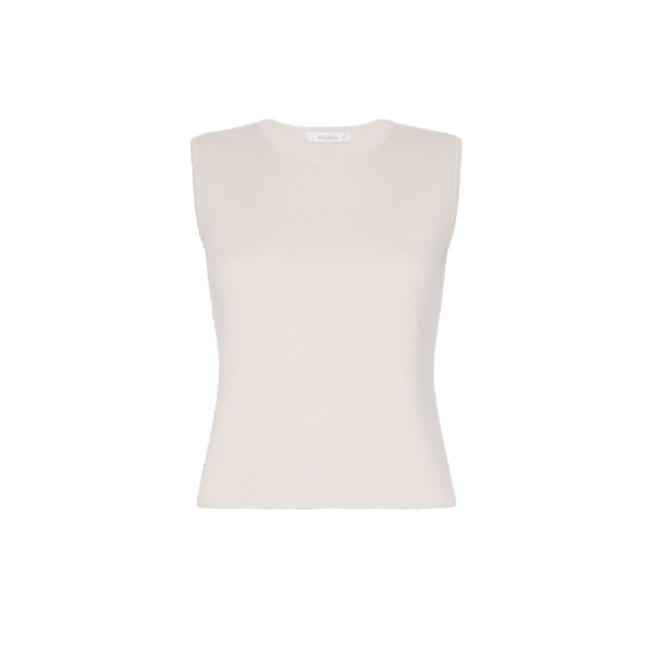 Max Mara Giochi Sleeveless Wool and Cashmere Sweater in Beige | Sweaters | Luxury Shoes 