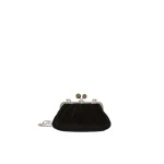 Max Mara Giochi Small Cotton Velvet Pasticcino Bag in Black | Clutch Bags | Luxury Shoes 