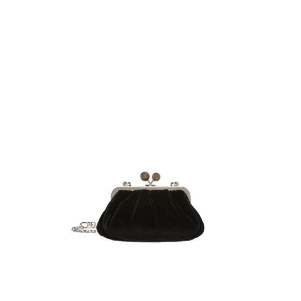 Max Mara Giochi Small Cotton Velvet Pasticcino Bag in Black | Clutch Bags | Luxury Shoes 