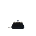 Max Mara Giochi Small Cotton Velvet Pasticcino Bag in Midnight Blue | Clutch Bags | Luxury Shoes 