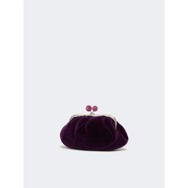 Max Mara Giochi Small Cotton Velvet Pasticcino Bag in Purple | Clutch Bags | Luxury Shoes 