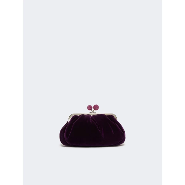 Max Mara Giochi Small Cotton Velvet Pasticcino Bag in Purple | Clutch Bags | Luxury Shoes 