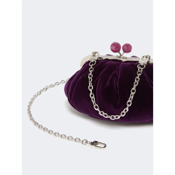 Max Mara Giochi Small Cotton Velvet Pasticcino Bag in Purple | Clutch Bags | Luxury Shoes 