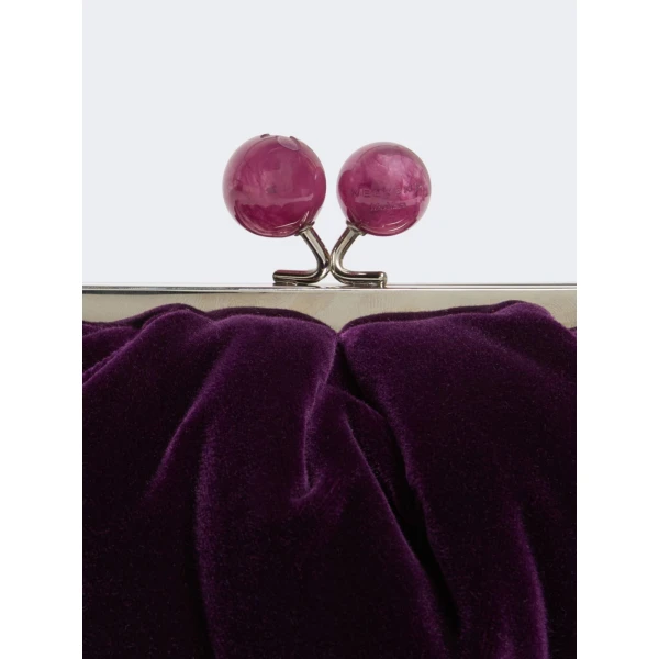Max Mara Giochi Small Cotton Velvet Pasticcino Bag in Purple | Clutch Bags | Luxury Shoes 