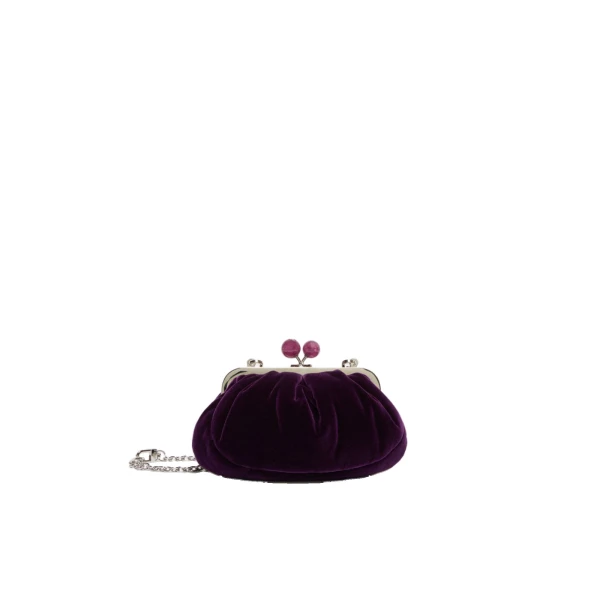 Max Mara Giochi Small Cotton Velvet Pasticcino Bag in Purple | Clutch Bags | Luxury Shoes 