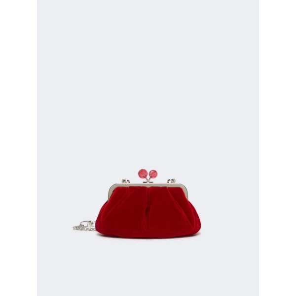 Max Mara Giochi Small Cotton Velvet Pasticcino Bag in Red | Clutch Bags | Luxury Shoes 