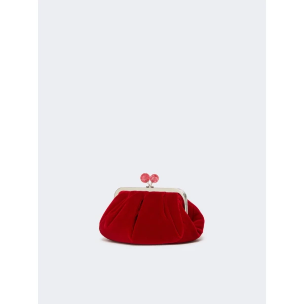 Max Mara Giochi Small Cotton Velvet Pasticcino Bag in Red | Clutch Bags | Luxury Shoes 