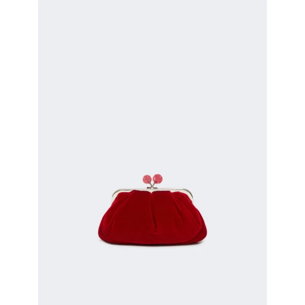 Max Mara Giochi Small Cotton Velvet Pasticcino Bag in Red | Clutch Bags | Luxury Shoes 