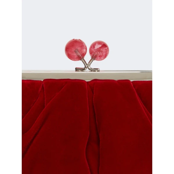 Max Mara Giochi Small Cotton Velvet Pasticcino Bag in Red | Clutch Bags | Luxury Shoes 