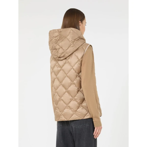 Max Mara Giochi Water-Repellent Padded Gilet in Camel | Vests | Luxury Shoes 