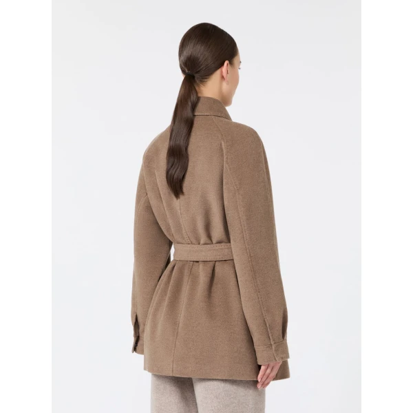 Max Mara Gioco Short Cashmere Beaver Cloth Coat in Pearl Grey | Wool Coat | Luxury Shoes 