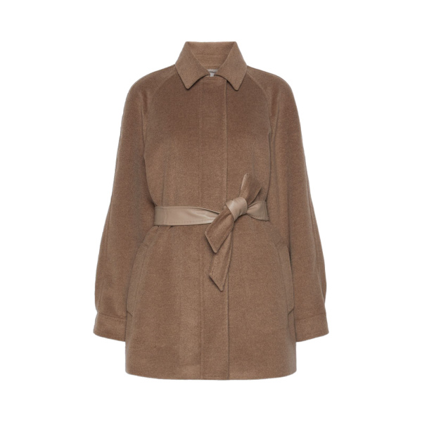 Max Mara Gioco Short Cashmere Beaver Cloth Coat in Pearl Grey | Wool Coat | Luxury Shoes 