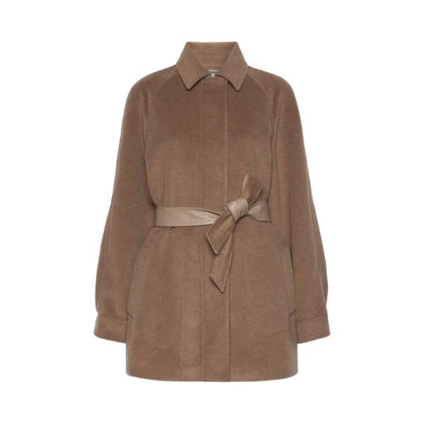 Max Mara Gioco Short Cashmere Beaver Cloth Coat in Pearl Grey | Wool Coat | Luxury Shoes 