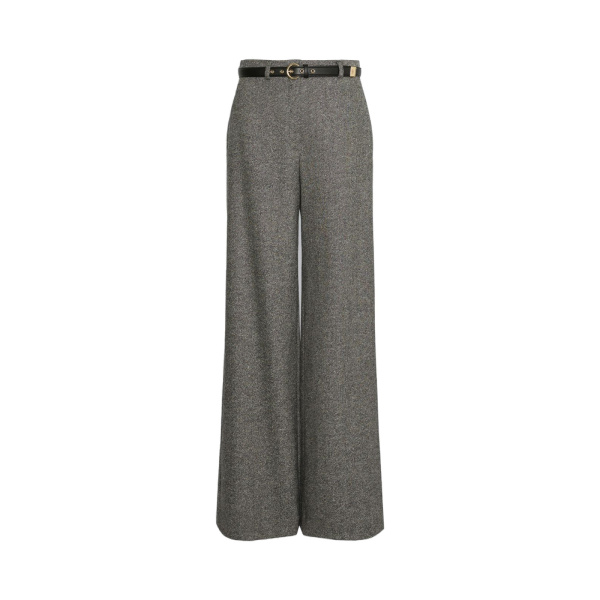 Max Mara Gioia Wool and Silk Donegal Trousers in White Black | Tailored pants | Luxury Shoes 