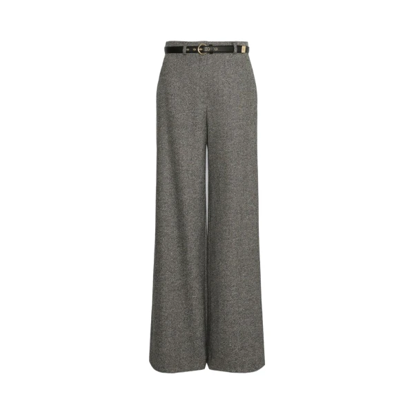 Max Mara Gioia Wool and Silk Donegal Trousers in White Black | Tailored pants | Luxury Shoes 