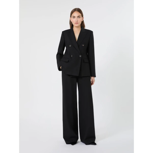 Max Mara Gioiosa Double-Breasted Wool Twill Blazer in Black | Blazers | Luxury Shoes 