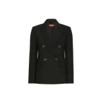 Max Mara Gioiosa Double-Breasted Wool Twill Blazer in Black | Blazers | Luxury Shoes 