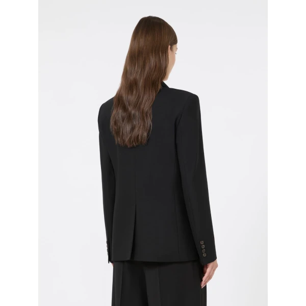 Max Mara Gioiosa Double-Breasted Wool Twill Blazer in Black | Blazers | Luxury Shoes 
