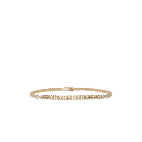 Gioras Bejewelled Satin Belt in Powder Pink