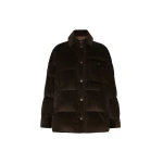 Max Mara Giorno Cotton Velvet Down Jacket in Brown | Jackets | Luxury Shoes 