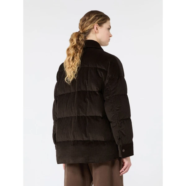 Max Mara Giorno Cotton Velvet Down Jacket in Brown | Jackets | Luxury Shoes 
