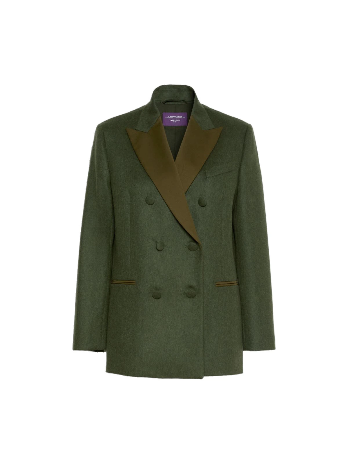Max Mara Giostra Melange Wool Double-Breasted Blazer in Moss Green Max Mara Giostra Melange Wool Double-Breasted Blazer in Moss Green | Blazers | Luxury Shoes