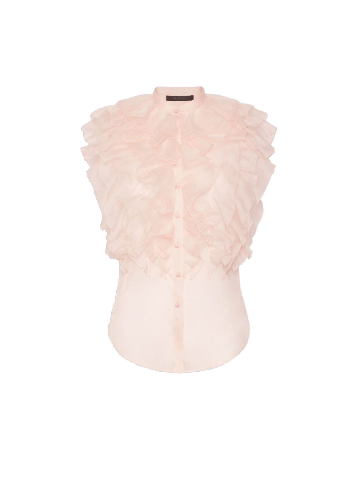 Max Mara Giostra Ruched Silk Organza Shirt in Powder Pink Max Mara Giostra Ruched Silk Organza Shirt in Powder Pink | Shirts | Luxury Shoes