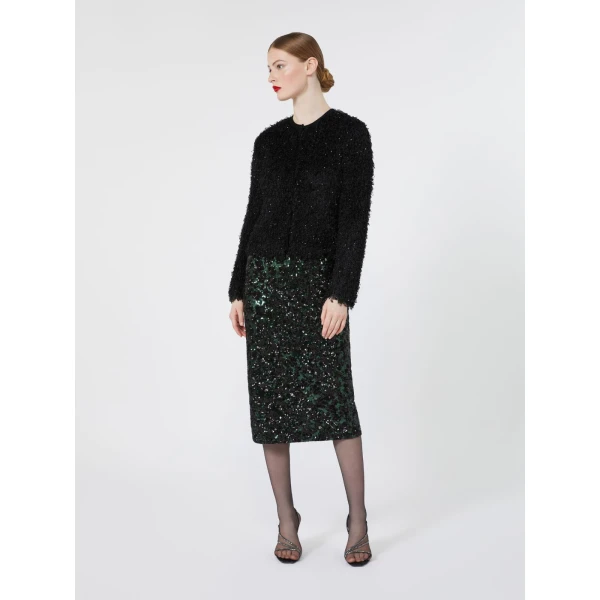 Max Mara Giostra Sequinned Cardigan in Black | Cardigan | Luxury Shoes 