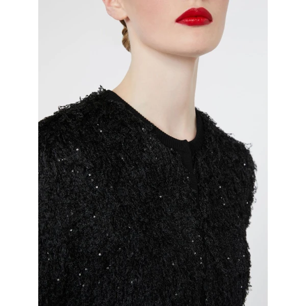 Max Mara Giostra Sequinned Cardigan in Black | Cardigan | Luxury Shoes 