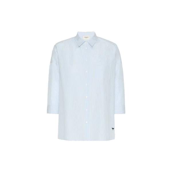 Max Mara Giralda Boxy Cotton Poplin Shirt in Light Blue | Shirts | Luxury Shoes 