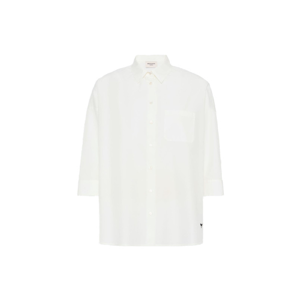 Max Mara Giralda Boxy Cotton Poplin Shirt in White | Shirts | Luxury Shoes 