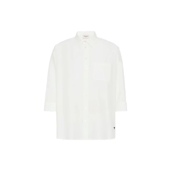 Max Mara Giralda Boxy Cotton Poplin Shirt in White | Shirts | Luxury Shoes 