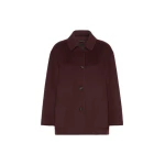 Max Mara Giugno Wool Drap Short Coat in Dark Red | Wool Coat | Luxury Shoes 