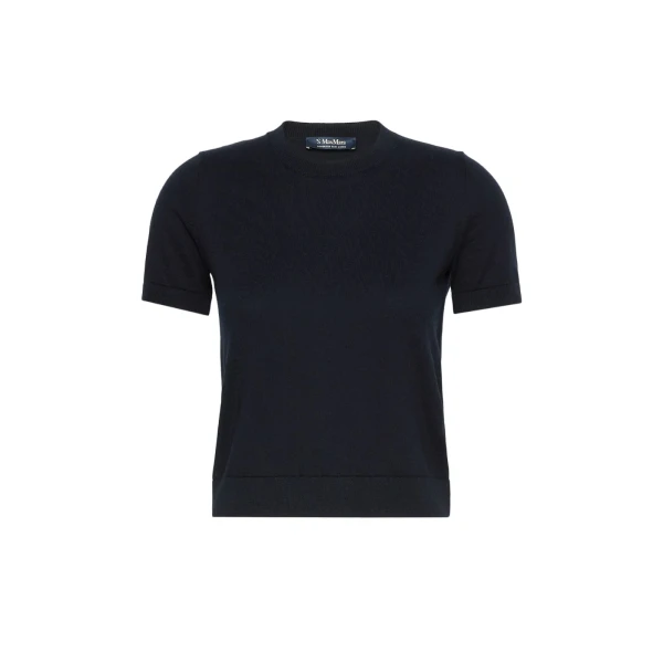 Max Mara Giulietta Cashmere, Cotton and Silk Jumper in Ultramarine | Sweaters | Luxury Shoes 