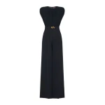 Max Mara Giunchi Georgette and Cady Jumpsuit in Midnight Blue | Jumpsuit | Luxury Shoes 