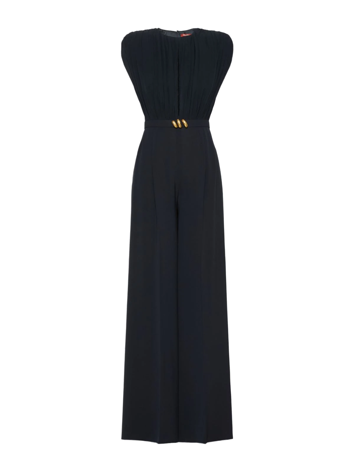 Max Mara Giunchi Georgette and Cady Jumpsuit in Midnight Blue Max Mara Giunchi Georgette and Cady Jumpsuit in Midnight Blue | Jumpsuit | Luxury Shoes