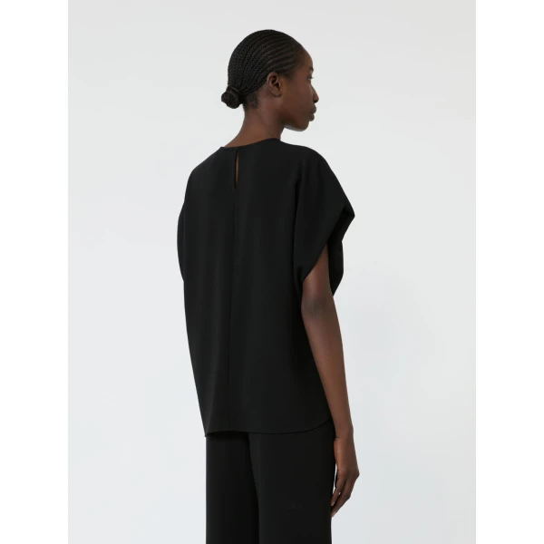 Max Mara Giunto Boxy Compact Cady Blouse in Black | Blouse | Luxury Shoes 
