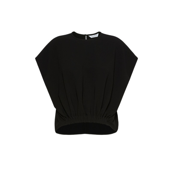 Max Mara Giunto Boxy Compact Cady Blouse in Black | Blouse | Luxury Shoes 