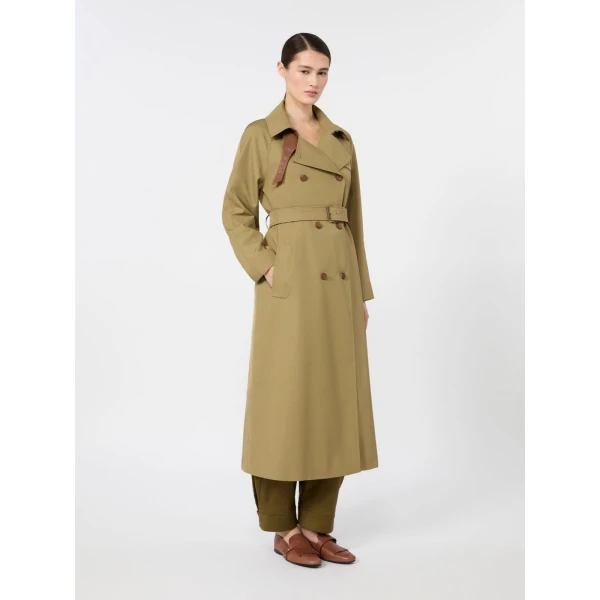 Max Mara Giusto Wool-Blend Gabardine Trench Coat in Khaki | Trench Coat | Luxury Shoes 