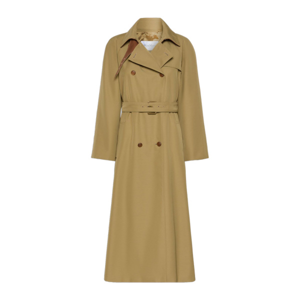 Max Mara Giusto Wool-Blend Gabardine Trench Coat in Khaki | Women | Luxury Shoes 