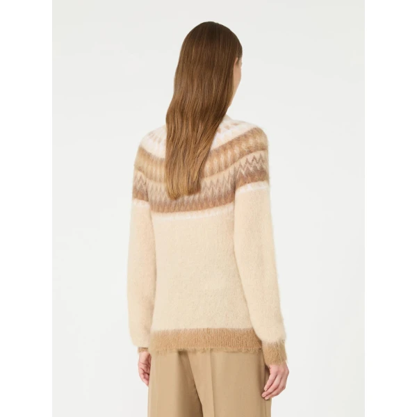 Max Mara Glassa Fair Isle Wool and Mohair Sweater in Ecru | Sweaters | Luxury Shoes 