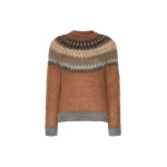 Max Mara Glassa Fair Isle Wool and Mohair Sweater in Tobacco | Sweaters | Luxury Shoes 