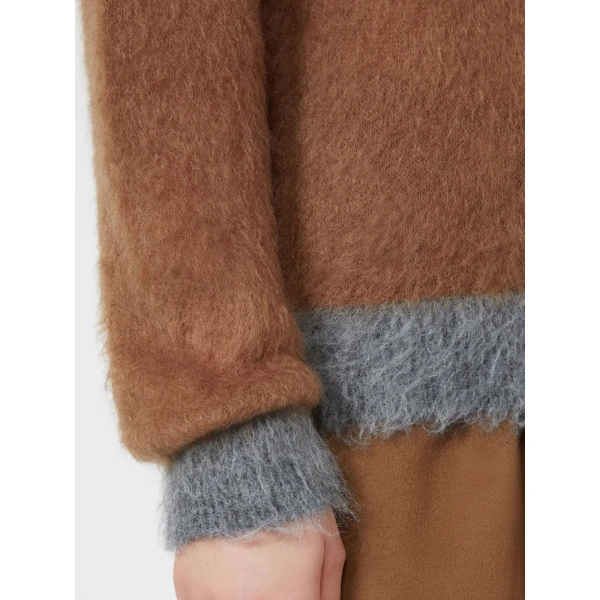 Max Mara Glassa Fair Isle Wool and Mohair Sweater in Tobacco | Sweaters | Luxury Shoes 