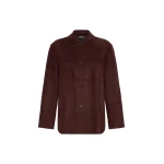 Max Mara Gocce Lambskin Suede Shirt Jacket in Dark Red | Leather Jackets | Luxury Shoes 
